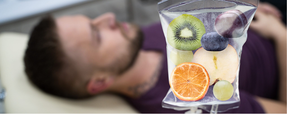 Patient receiving an IV vitamin infusion